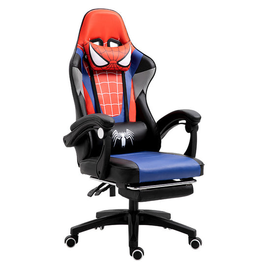 Spider-Man Themed Gaming Chair 150° Reclining Racing-Style Chair with Footrest & Themed Pillows