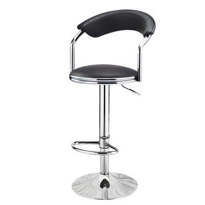 Adjustable Height Bar Stool Curved Padded Backrest Colorful Upholstery & Dual-Base Options