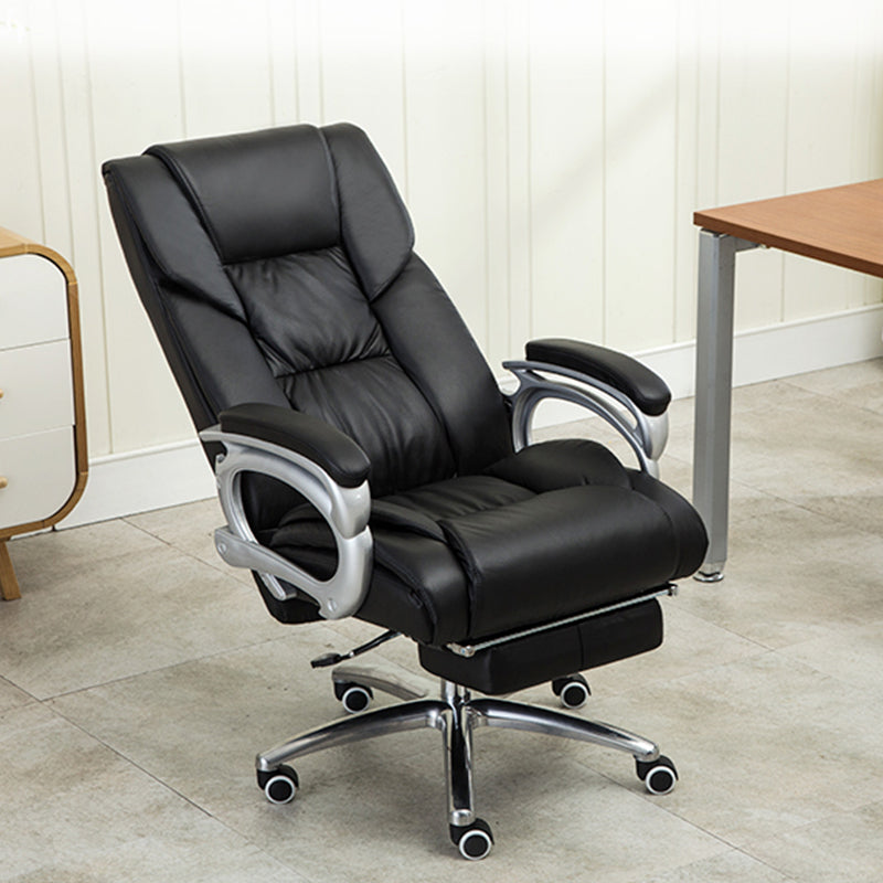 B27 Sitmod Reclining Executive Office Chair, High-Back Plush Ergonomic Desk Chair with Retractable Footrest, Premium PU Leather Office Chair with 360° Swivel & Height Adjustment, Multi-Color Luxury Office Chair for Home & Corporate Spaces