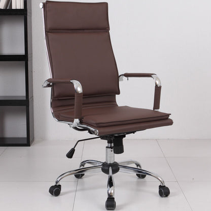 Office Chair High-Back Ergonomic Executive Chair Premium PU Leather Desk Chair with 360° Swivel & Height Adjustment Modern Minimalist Office Chair for Home & Professional Spaces