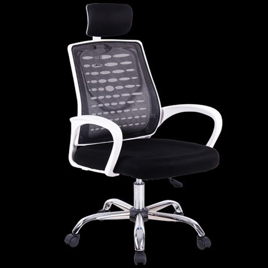 Mid-Back Fabric & Mesh Office Chair Ergonomic Desk Chair with Foldable Armrests 360° Swivel & Height Adjustment Compact Chair for Small Home Office & Study Spaces