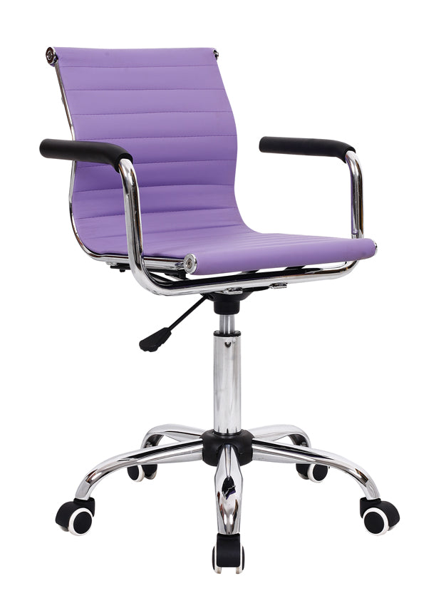 W11 Sitmod Mid-Back Mesh/PU Leather Office Chair, Ergonomic Desk Chair with 2 Base Options, 360° Swivel & Height Adjustment, Multi-Color Stylish Chair for Home Office & Reception