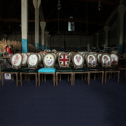 Modern Walnut Finish Faux Leather Dining Chair with High Density Foam Cushion for Kitchen Island & Home Bar