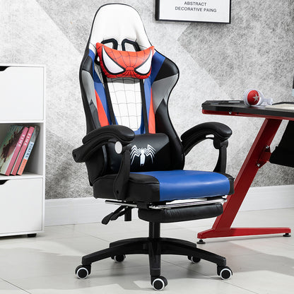 Spider-Man Themed Gaming Chair 150° Reclining Racing-Style Chair with Footrest & Themed Pillows