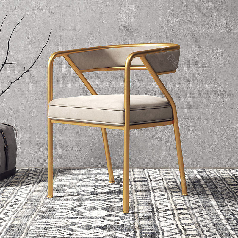 C-20-SITMOD Light Luxury Velvet Dining Chair: Gold Metal Frame, Geometric Design & Plush Upholstery