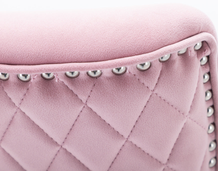 J39 Adjustable Height Bar Stool: Tufted Velvet Upholstery, Studded Trim & Lion-Head Accent