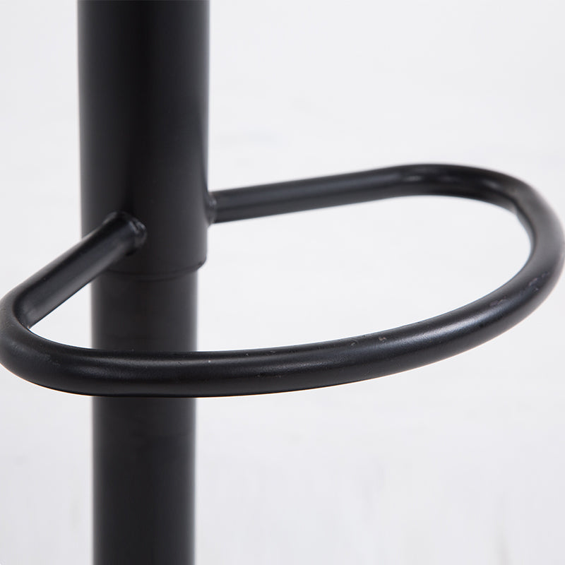 J15 Adjustable Bar Stool: Rivet-Decorated Backrest, Themed Fabric/Pure Leather & Stable Disc Base