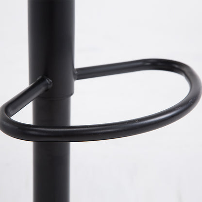 Adjustable Bar Stool Rivet-Decorated Backrest Themed Fabric/Pure Leather & Stable Disc Base