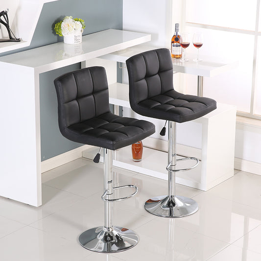 Height Adjustable Bar Stool With Stable Metal Base Integrated Footrest And Easy To Clean Upholstery For Cafe Pub And Restaurant