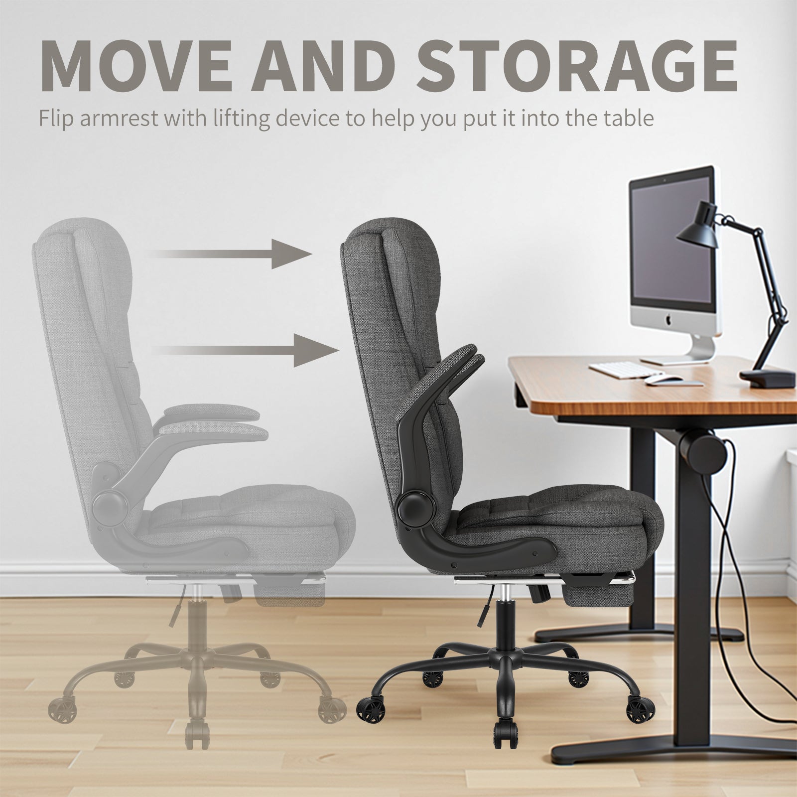 SITMOD Gaming Chair with Footrest, Ergonomic Office Chair Reclining 90°-150°, Adjustable Desk Chair with Linkage Armrests, Comfortable Computer Chair for Adults, Gamer Chair Sillas para Escritorio, Blue