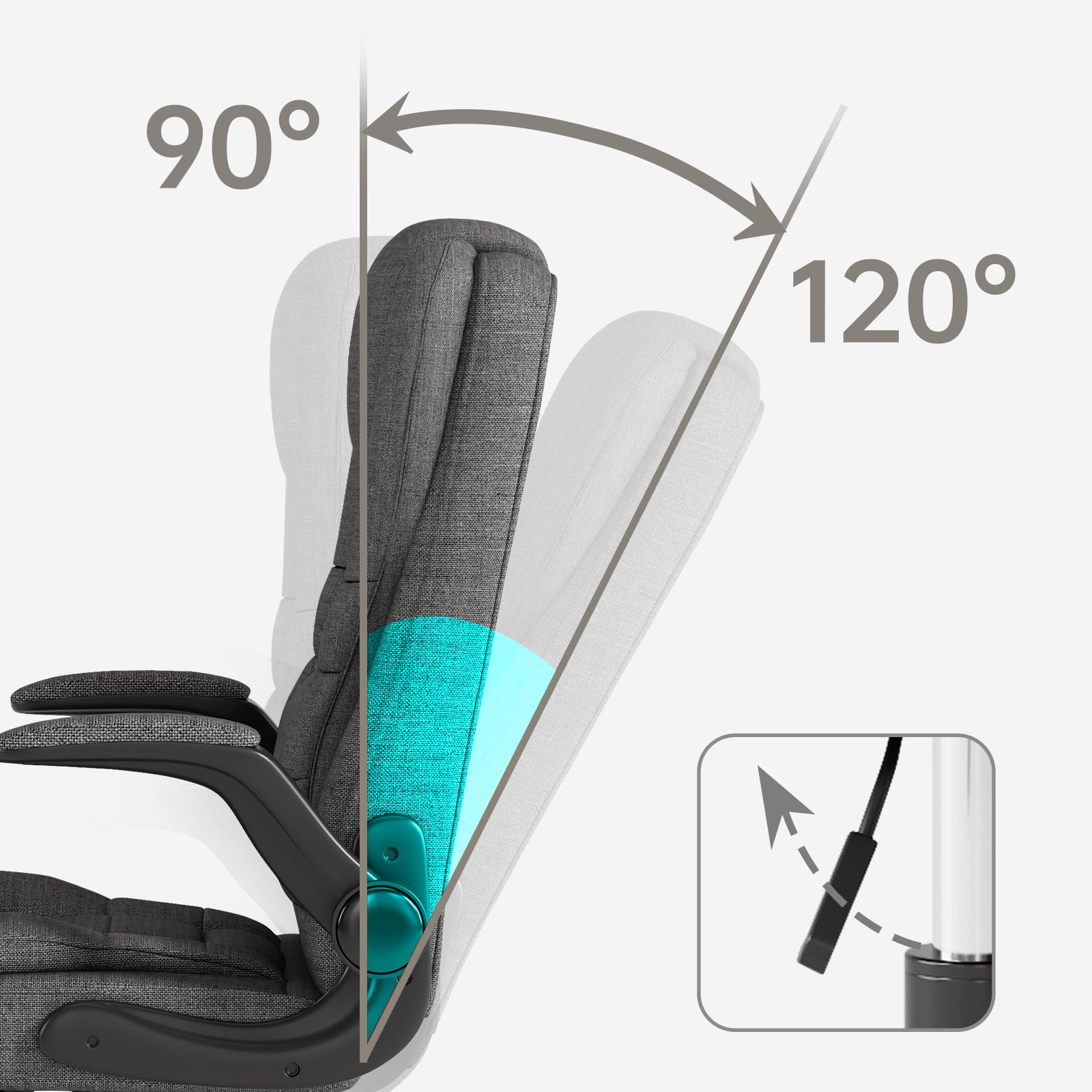 SITMOD Gaming Chair with Footrest, Ergonomic Office Chair Reclining 90°-150°, Adjustable Desk Chair with Linkage Armrests, Comfortable Computer Chair for Adults, Gamer Chair Sillas para Escritorio, Blue