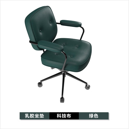 Light Luxury Office Chair Mid-Back Ergonomic Desk Chair with Latex Cushion Tech Fabric/PU Leather Upholstery 360° Swivel & Height Adjustment Multi-Color Stylish Chair for Home Office & Vanity