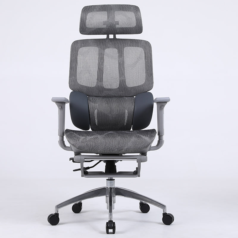 W21 Sitmod Ultimate Full Mesh Ergonomic Office Chair, Adjustable Headrest & Lumbar Support Desk Chair with 4D Armrests & Footrest, 160° Recline & 360° Swivel, Gray High-End Chair for Home Office & Gaming