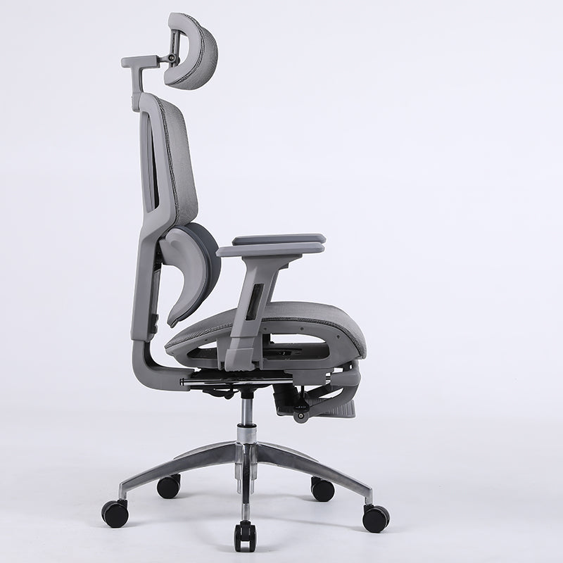 W21 Sitmod Ultimate Full Mesh Ergonomic Office Chair, Adjustable Headrest & Lumbar Support Desk Chair with 4D Armrests & Footrest, 160° Recline & 360° Swivel, Gray High-End Chair for Home Office & Gaming