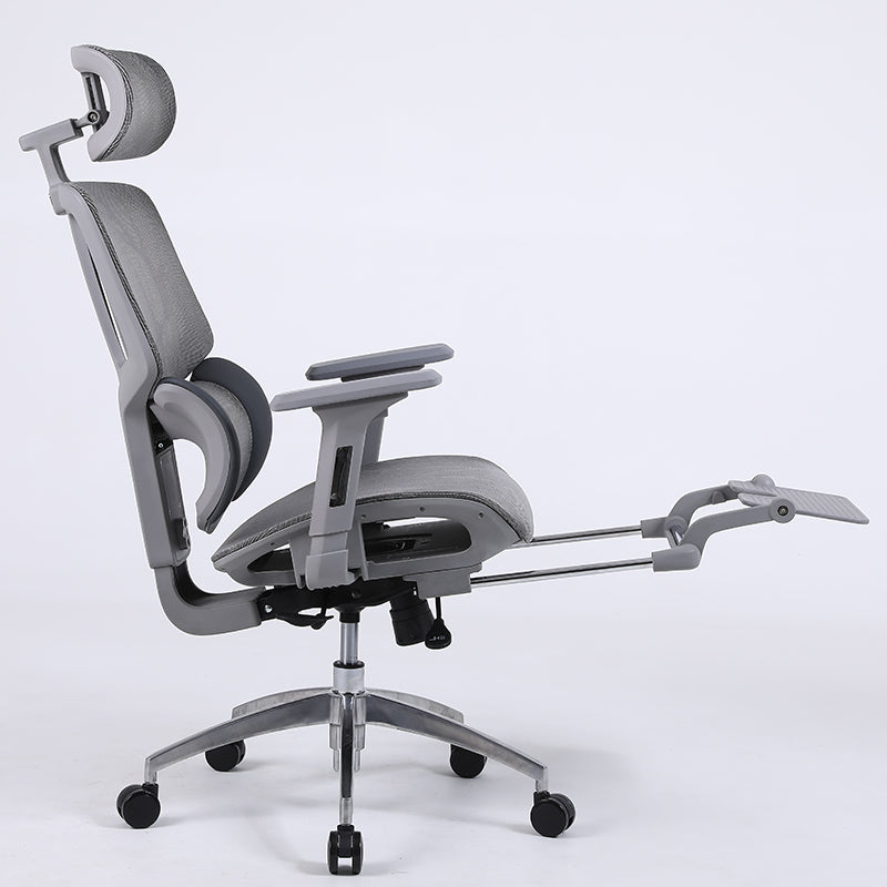 W21 Sitmod Ultimate Full Mesh Ergonomic Office Chair, Adjustable Headrest & Lumbar Support Desk Chair with 4D Armrests & Footrest, 160° Recline & 360° Swivel, Gray High-End Chair for Home Office & Gaming