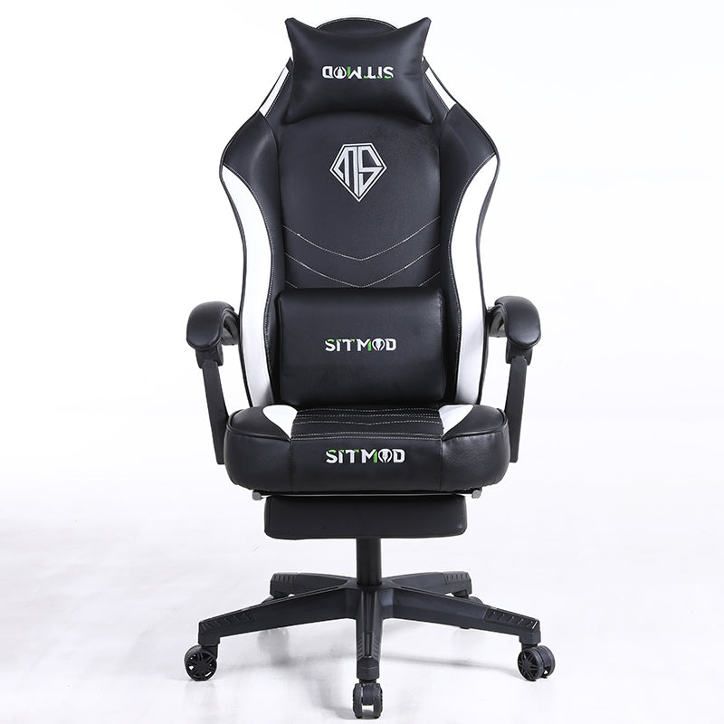 P53 SITMOD Ergonomic Gaming Chair: QUALIS Series Racing-Style Reclining Chair with Extendable Footrest