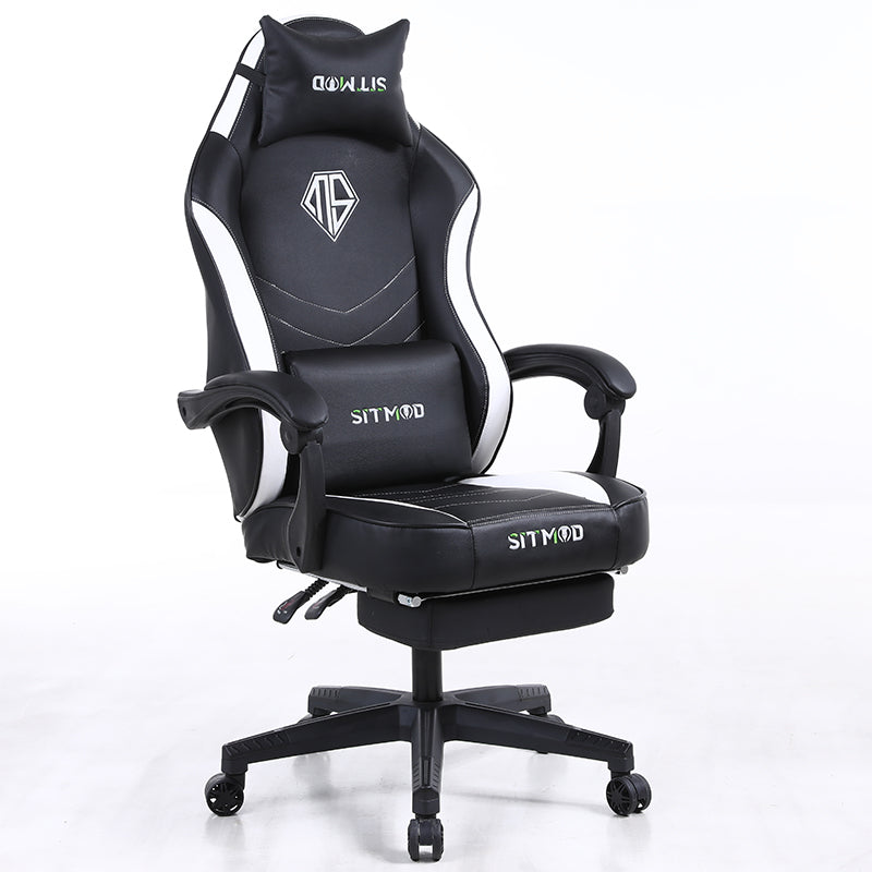 Ergonomic Gaming Chair QUALIS Series Racing-Style Reclining Chair with Extendable Footrest