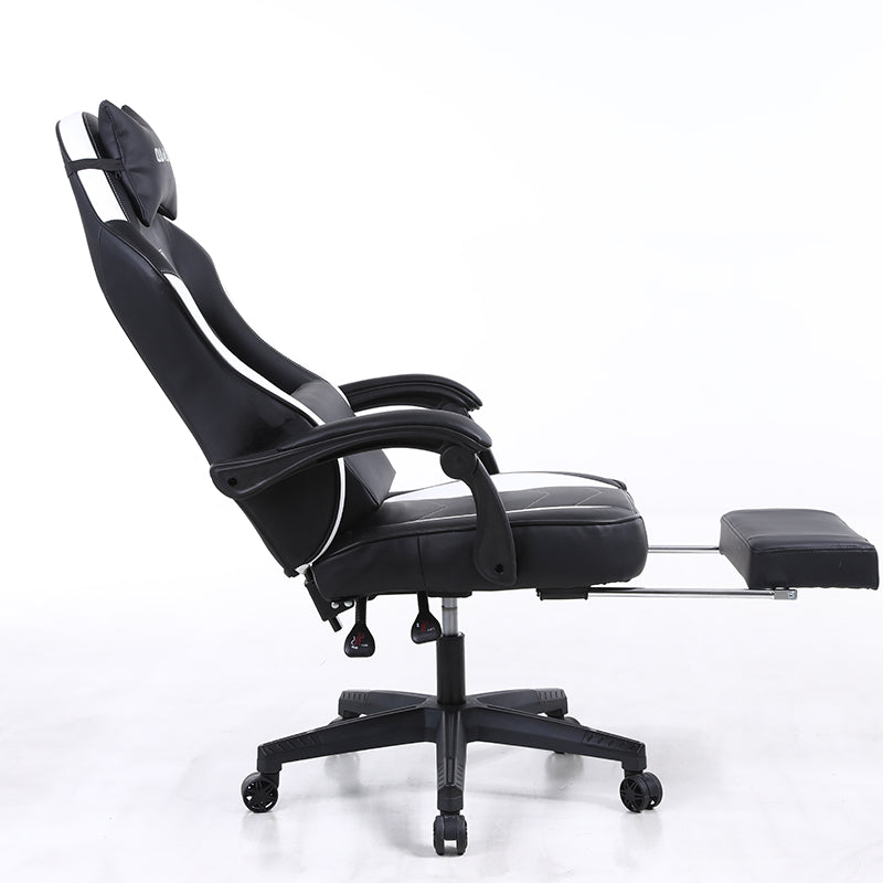 Ergonomic Gaming Chair QUALIS Series Racing-Style Reclining Chair with Extendable Footrest
