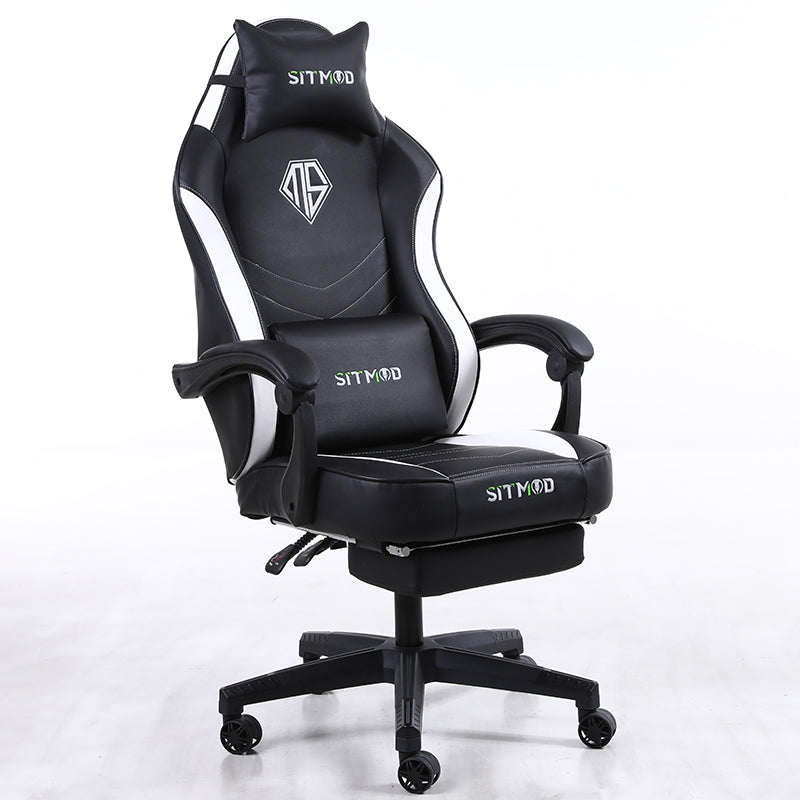 Ergonomic Gaming Chair QUALIS Series Racing-Style Reclining Chair with Extendable Footrest