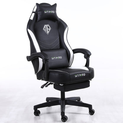 Ergonomic Gaming Chair QUALIS Series Racing-Style Reclining Chair with Extendable Footrest
