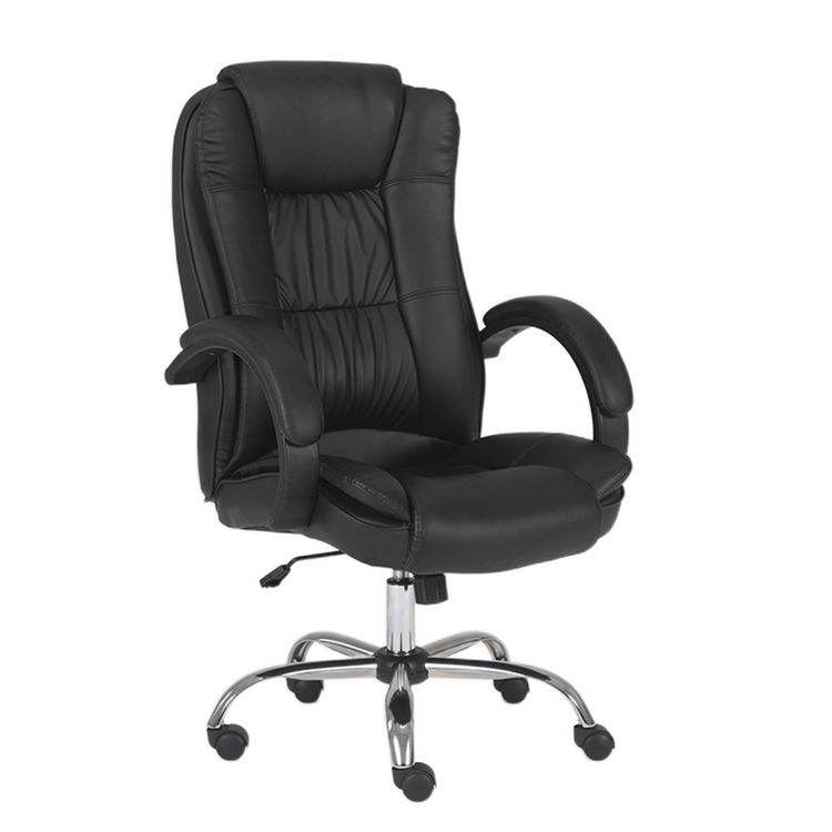 Executive Office Chair High-Back Ergonomic Desk Chair with Premium 360° Swivel & Height Adjustment Classic Black Office Chair for Home & Corporate Spaces