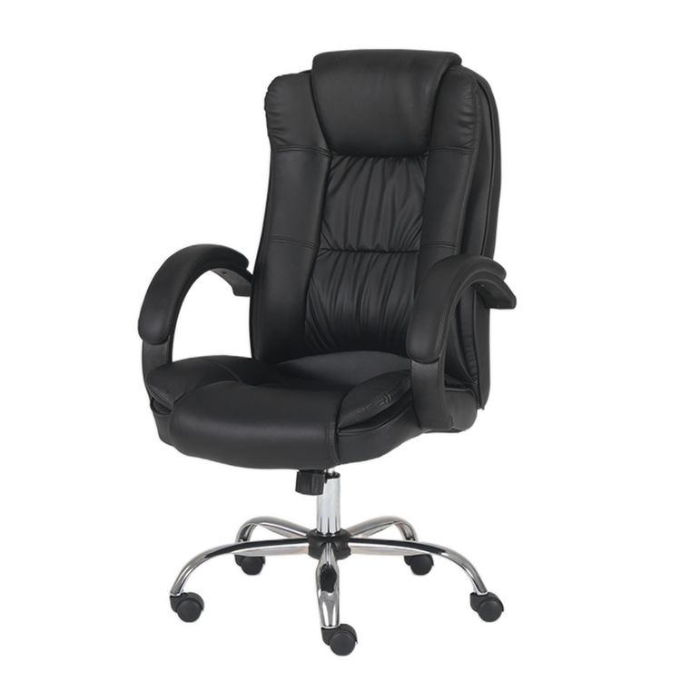 Executive Office Chair High-Back Ergonomic Desk Chair with Premium 360° Swivel & Height Adjustment Classic Black Office Chair for Home & Corporate Spaces