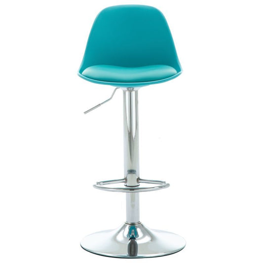 One-Piece Adjustable Bar Stool Sleek Molded Design Multi-Hue Options & Stable Disc Base