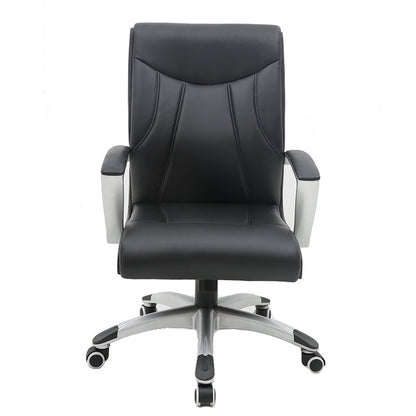 Executive Office Chair Mid-Back Ergonomic Desk Chair with Premium PU Leather 360° Swivel & Height Adjustment Modern Professional Office Chair for Home & Corporate Spaces