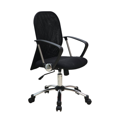 W13 Sitmod Mid-Back Mesh Office Chair, Ergonomic Desk Chair with Breathable Mesh, 360° Swivel & Height Adjustment, Black Office Chair for Home & Corporate Spaces