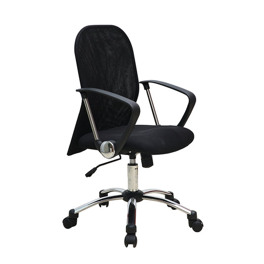 W13 Sitmod Mid-Back Mesh Office Chair, Ergonomic Desk Chair with Breathable Mesh, 360° Swivel & Height Adjustment, Black Office Chair for Home & Corporate Spaces