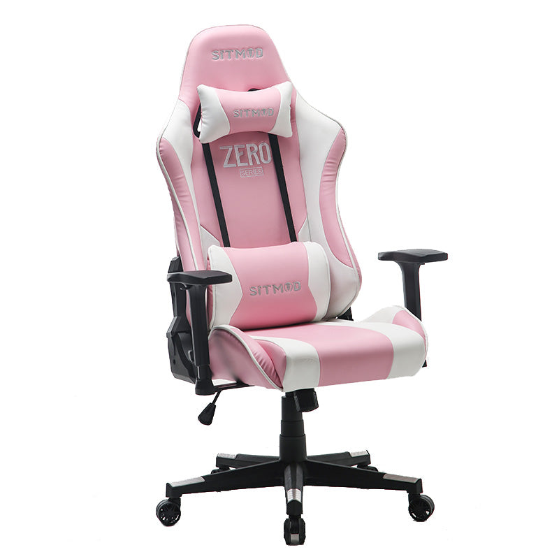 P04-MUSSO ZERO Series Black-White Gaming Chair: Headrest, Adjustable Arms, Sturdy Base, Ergonomic Support for Extended Gaming & Office Work Sessions
